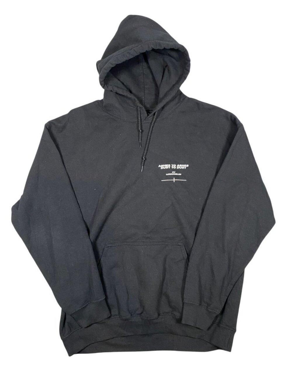 VCLA Ashes To Ashes Hoodie Black Large Cotton Blend Sweatshirt Kangaroo Pocket